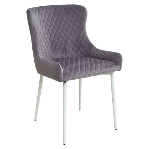 Стул САЛЬЕРИ, цвет темно-серый #C07, велюр / белый каркас М-City