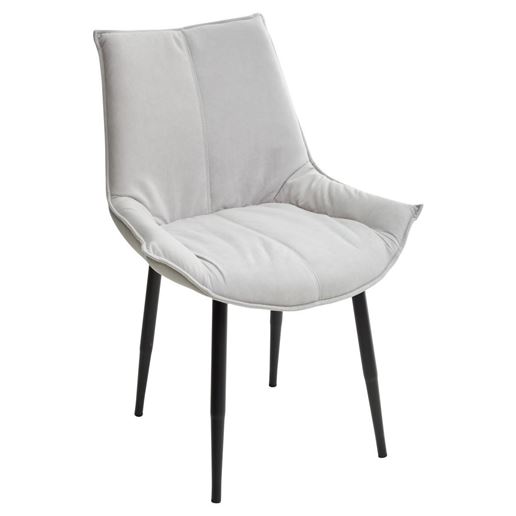 Стул Осло Светло-серый Vivaldi #V06, велюр / черный каркас M-City