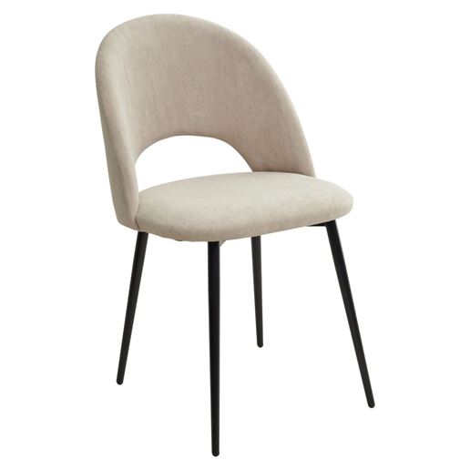 Стул РАМОУНЗ, цвет бежевый #V04, велюр/ черный каркас М-City