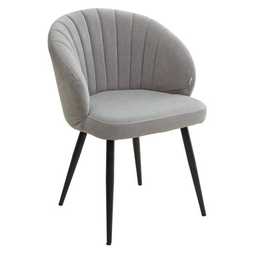 Стул Зефир Teddy 024 Серый, велюр / черный каркас M-City
