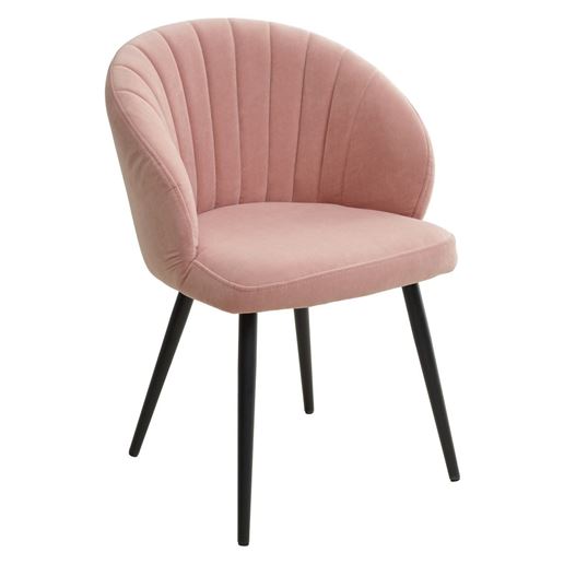 Стул Зефир Teddy 026 Розовый, велюр / черный каркас M-City