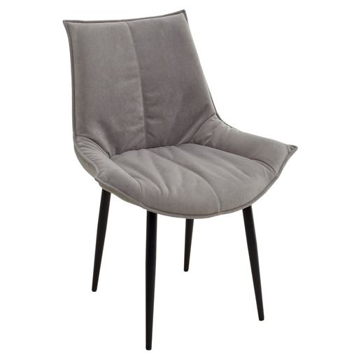 Стул Осло Teddy 024 Серый, велюр / черный каркас M-City