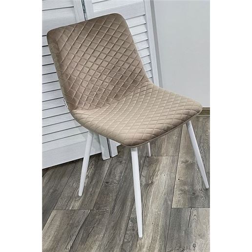 Стул TINTIN BLUVEL-40 BEIGE / белый каркас М-City