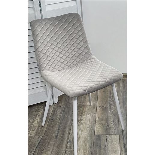 Стул TINTIN BLUVEL-03 LIGHT GREY / белый каркас М-City