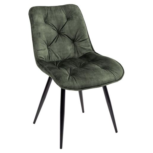 Стул MONACO 912-04  серо-зеленый, велюр/черный каркас M-City