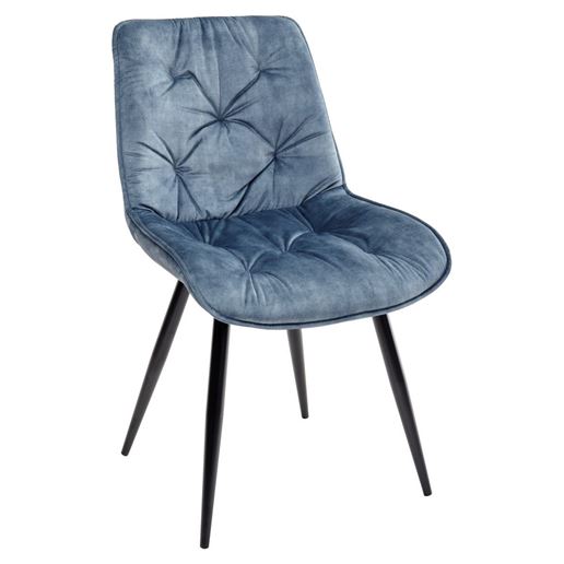 Стул MONACO 912-05 голубой, велюр/черный каркас M-City