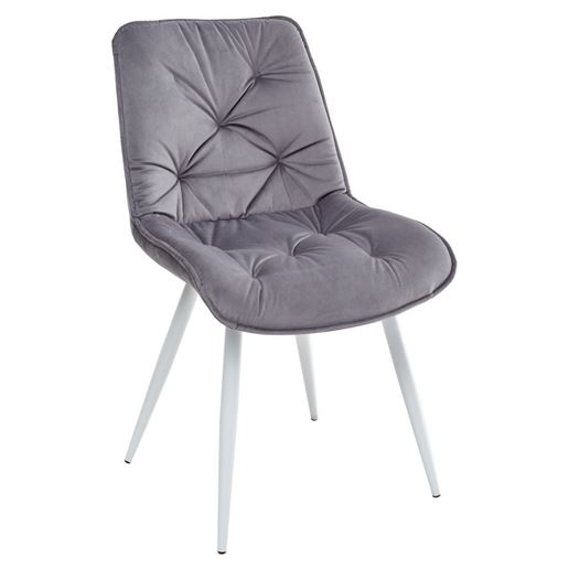 Стул MONACO UF910-05 DARK GREY, велюр/белый каркас M-City