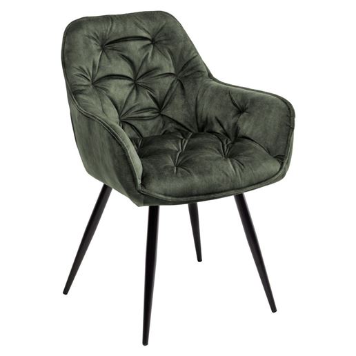 Стул MALTA 912-04 серо-зеленый, велюр/черный каркас M-City