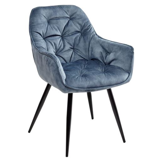 Стул MALTA 912-05 голубой, велюр/черный каркас M-City