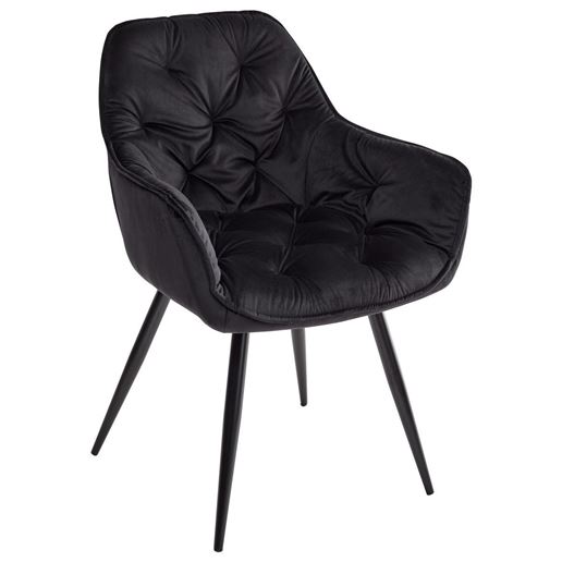 Стул MALTA BLUVEL-19 BLACK, велюр M-City