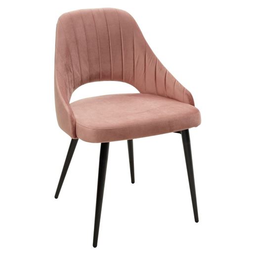 Стул FANTINE-LS РОЗОВЫЙ #15, велюр / черный каркас М-City