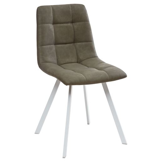 Стул CHILLI SQUARE RU-04 экокожа хаки, PU/ белый каркас М-City