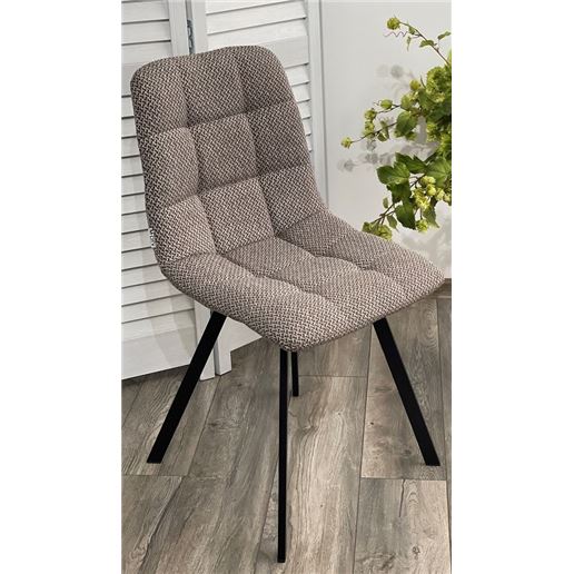 Стул CHILLI SQUARE TRF-12 серо-коричневый, ткань/ черный каркас М-City