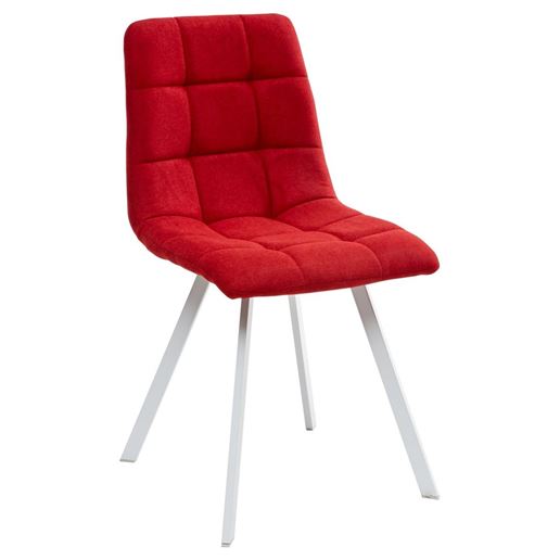 Стул CHILLI SQUARE UF860-16B красный, ткань/ белый каркас М-City