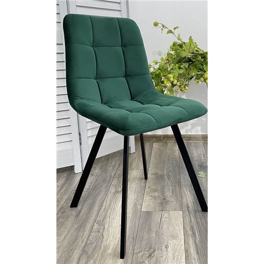 Стул CHILLI-Q SQUARE зеленый #19, велюр / черный каркас М-City