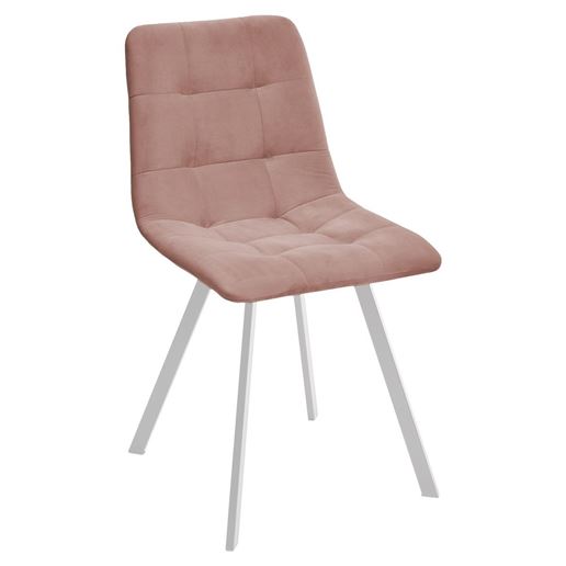 Стул CHILLI-Q SQUARE розовый #15, велюр / белый каркас М-City