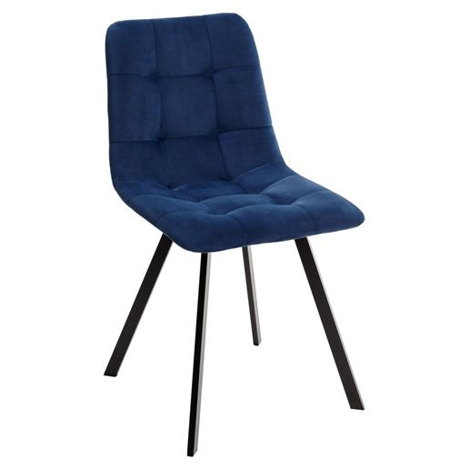 Стул CHILLI-Q SQUARE синий #29, велюр / черный каркас М-City