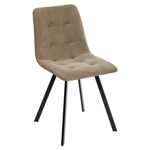 Стул CHILLI-Q SQUARE темный беж #H07, велюр / черный каркас М-City