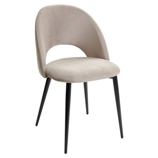 Стул MAX латте #25, велюр / черный каркас М-City