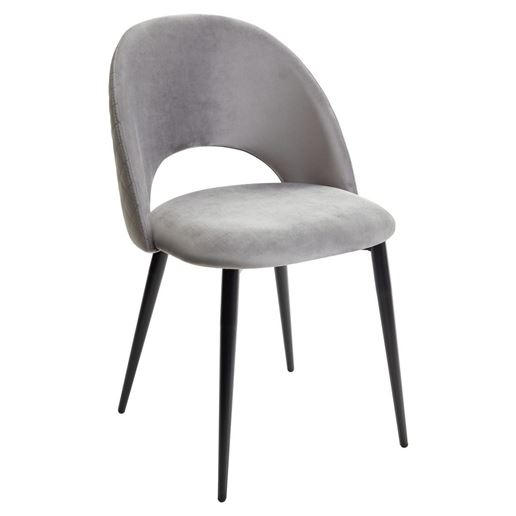 Стул MAX светло-серый #26, велюр / черный каркас М-City