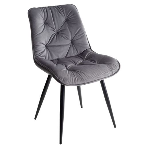 Стул MONACO UF910-05 DARK GREY, велюр/черный каркас M-City