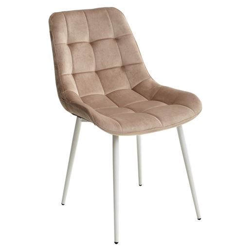 Стул ХОФМАН, цвет капучино #H65, велюр / белый каркас 4 шт./1 к М-City