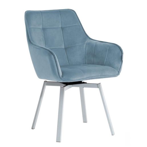 Стул MAVERICK BLUVEL-06 BLUE/ белый каркас, поворот.360 град. М-City