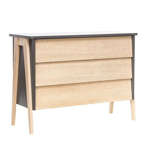 Комод Сканди 3 ящ Натуральное дерево/серый ясень