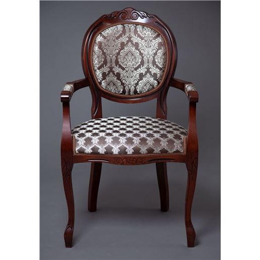 Кресло "Милорд-12" (Темный орех+патина/ткань Офелия 22/1 + ткань Офелия 22/1 ком)