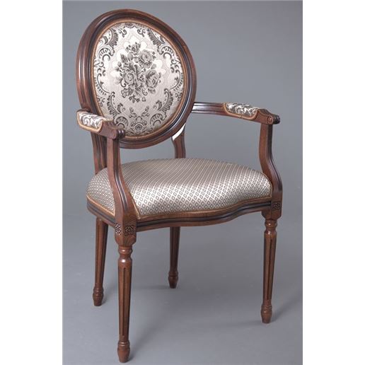 Кресло "Милорд-15" (Темный орех+патина /ткань Luiza Mocco)