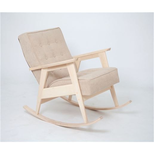 Кресло-качалка РЕТРО (беленый дуб / RS3 - бежевый)