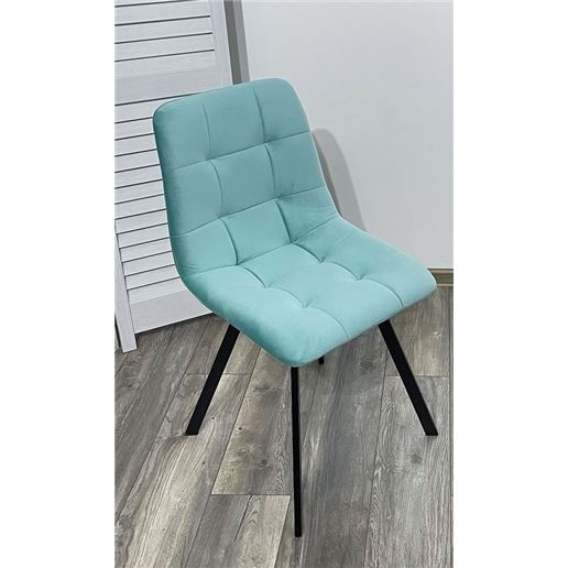 Стул CHILLI-Q SQUARE аквамарин #H50, велюр / черный каркас М-City
