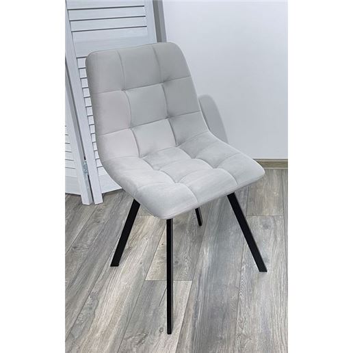 Стул CHILLI-Q SQUARE светло-серый #H09, велюр / черный каркас М-City