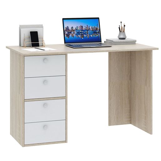 Компьютерный стол Прайм-41 дуб сонома / белый