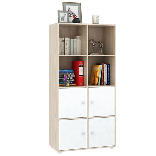 Стеллаж Прайм-42-1 дуб сонома / белый