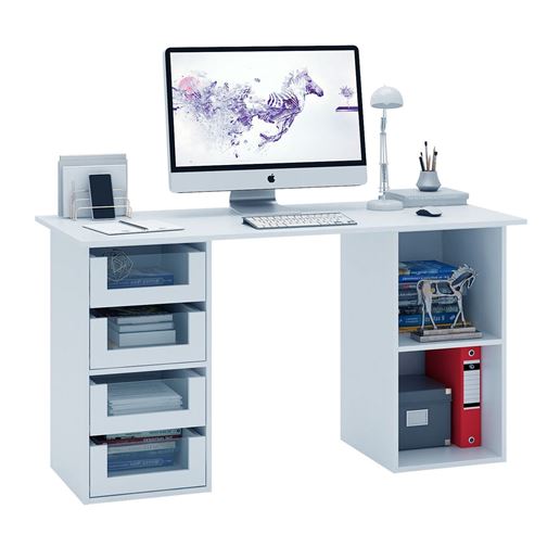 Стол двухтумбовый Прайм-64 белый