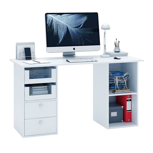 Стол двухтумбовый Прайм-65 белый