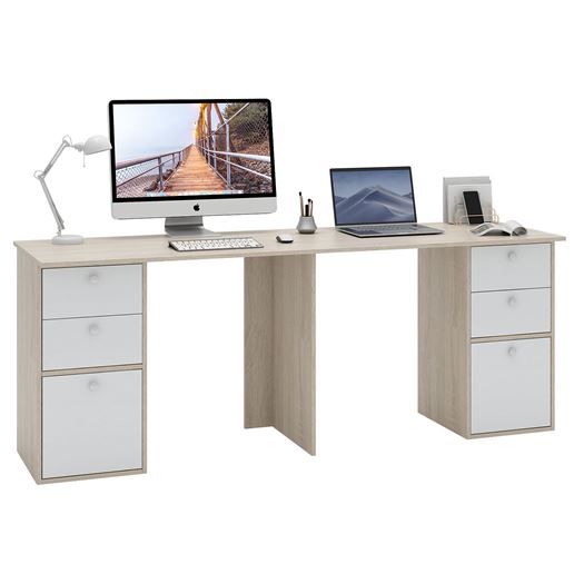 Стол для двоих Прайм-90 дуб сонома / белый