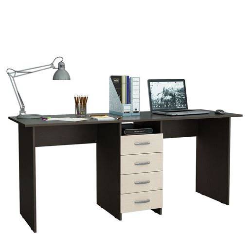 Стол для двоих Тандем-2 венге / дуб молочный