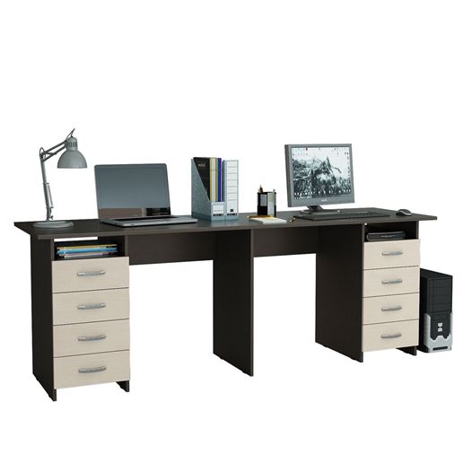 Стол для двоих Тандем-3 венге / дуб молочный