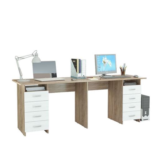 Стол для двоих Тандем-3 дуб сонома / белый