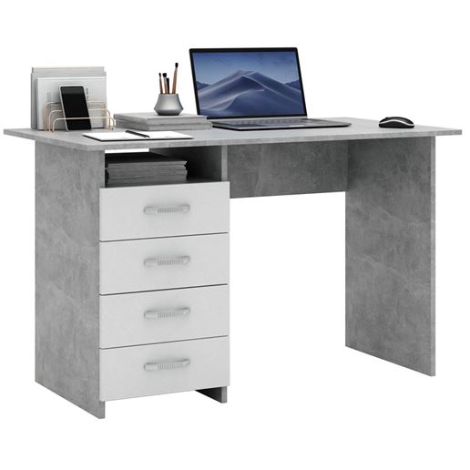 Стол письменный Милан бетон / белый