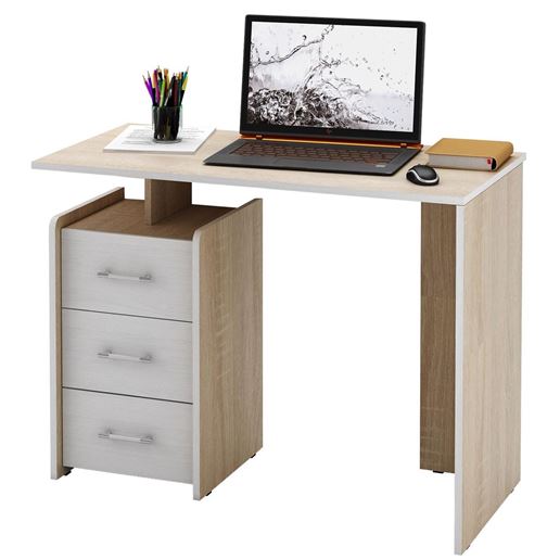 Стол письменный Слим-1 дуб сонома / белый