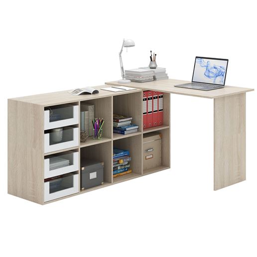 Угловой стол Прайм-51 дуб сонома / белый