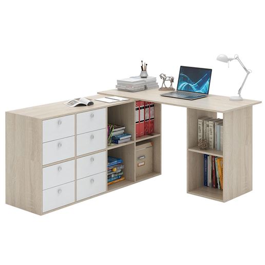 Угловой стол Прайм-81 дуб сонома / белый