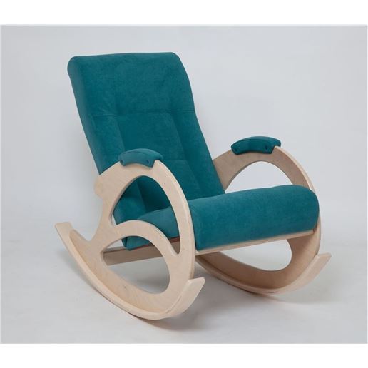 Кресло-качалка К-5 (беленый дуб / 29 - бирюзовый)