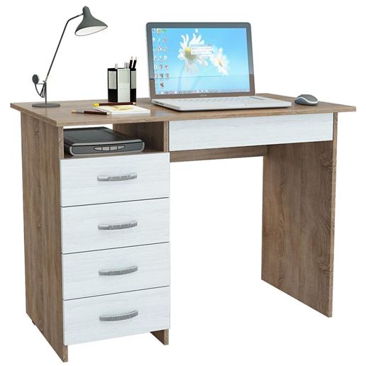 Стол письменный Милан-1 дуб сонома / белый