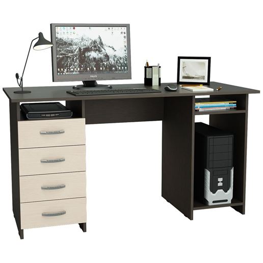 Стол письменный Милан-6 венге / дуб молочный