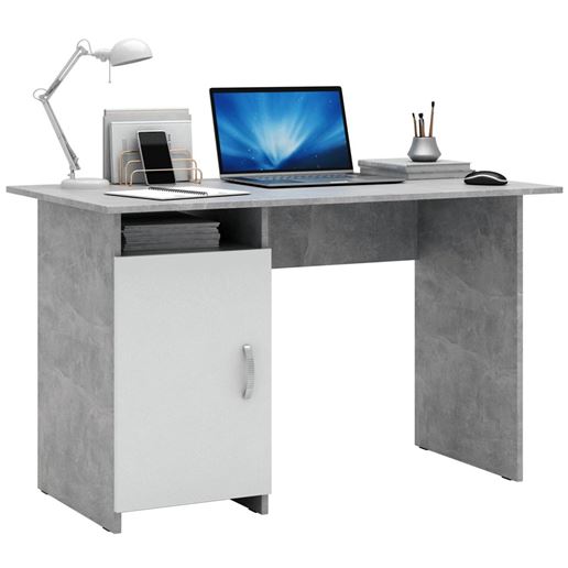 Стол письменный Милан-8 бетон / белый