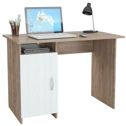 Стол письменный Милан-8 дуб сонома / белый